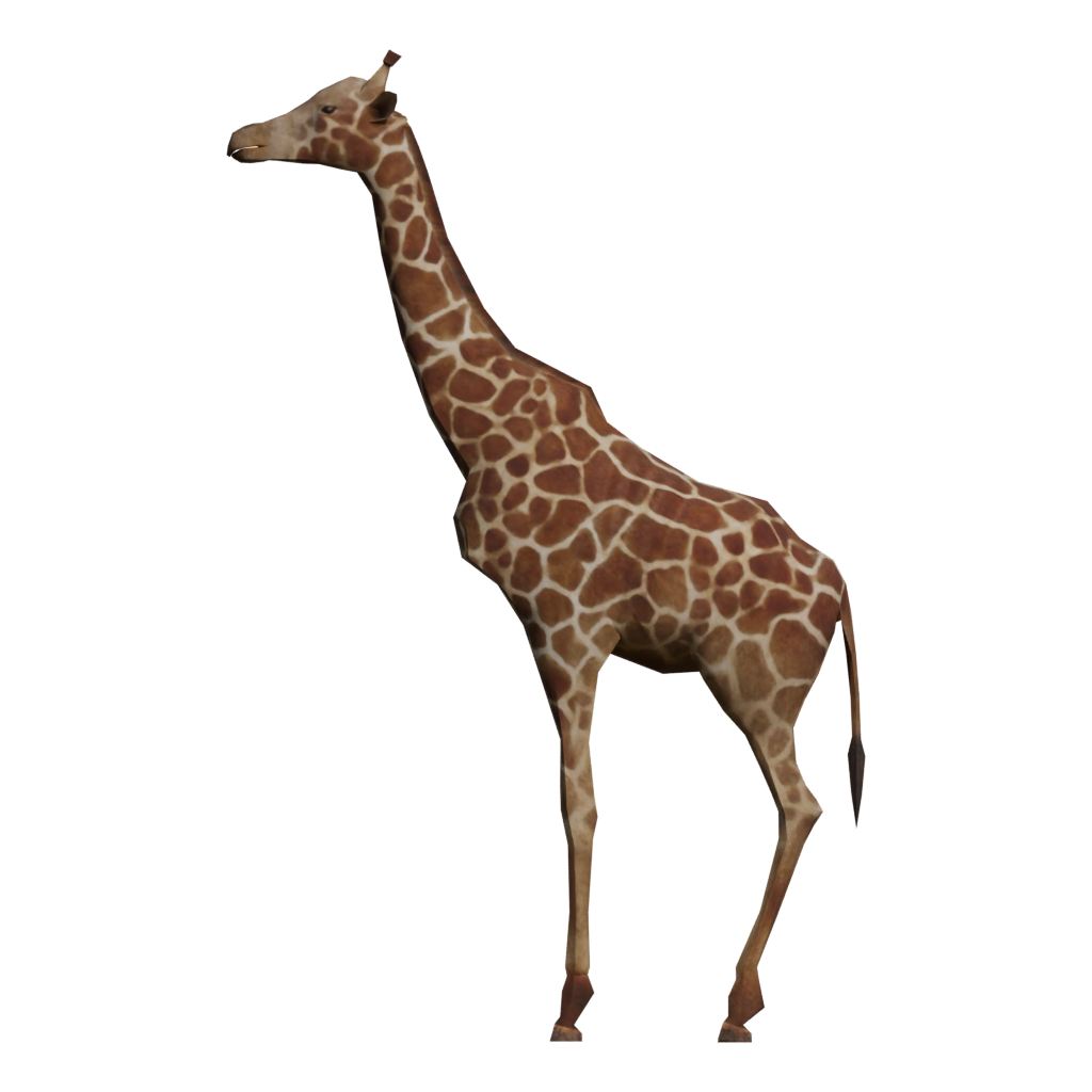 Front view of the Rigged Giraffe 3D model