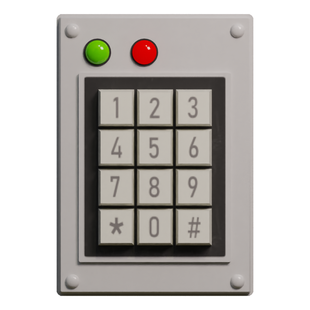 Front view of the Keypad Door Lock 3D model