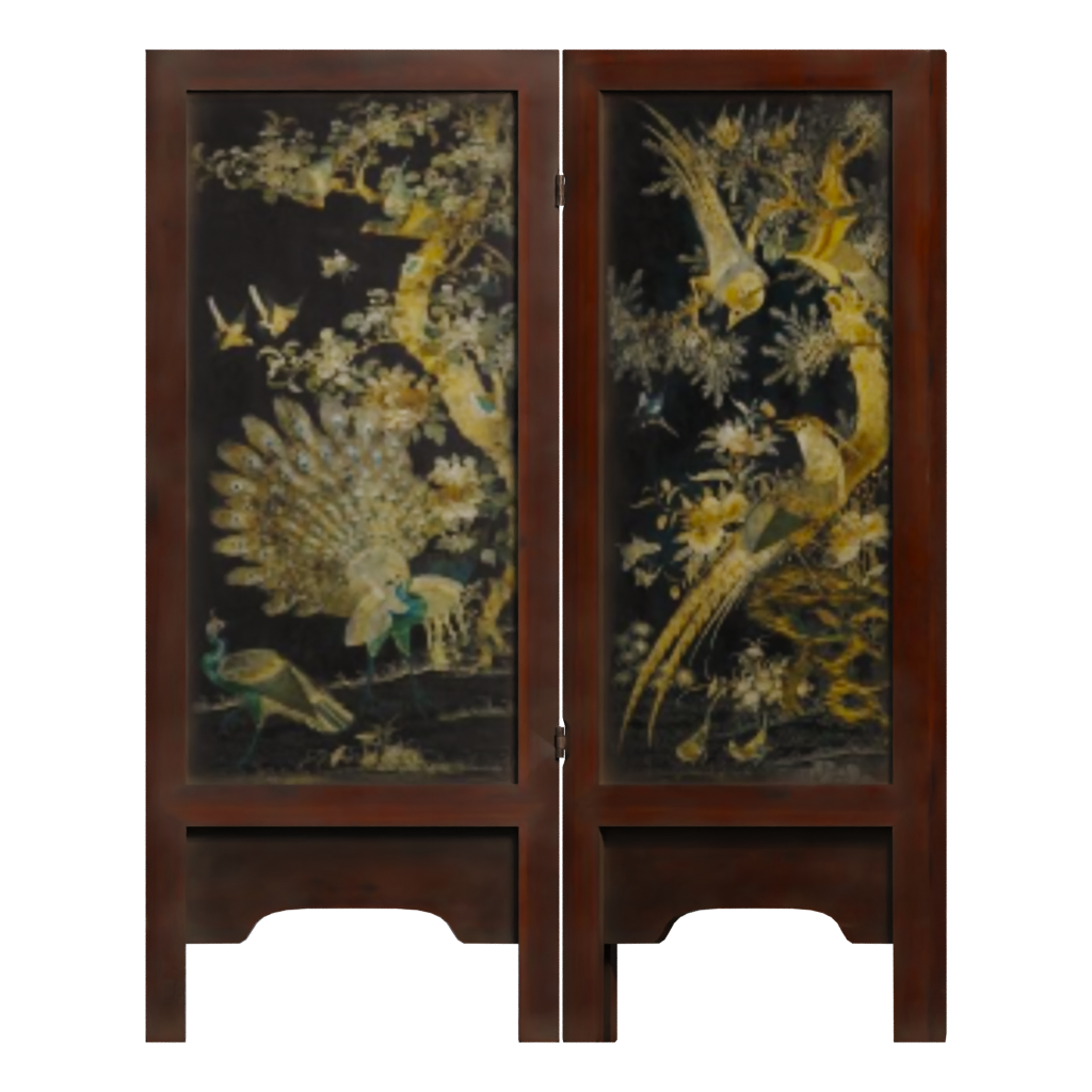 Back view of the Chinese Screen Panels 3D model
