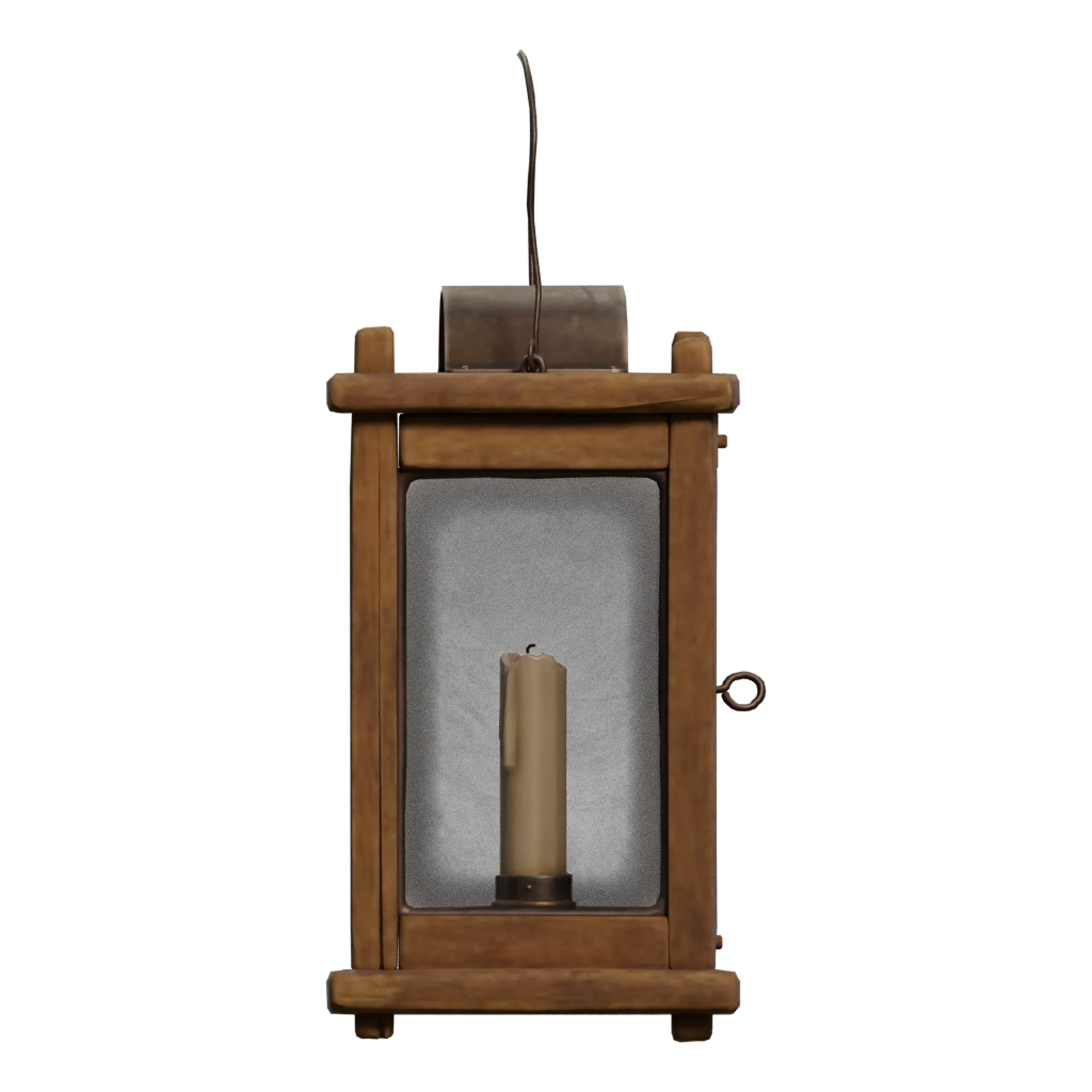 Right view of the Wooden Lantern 3D model