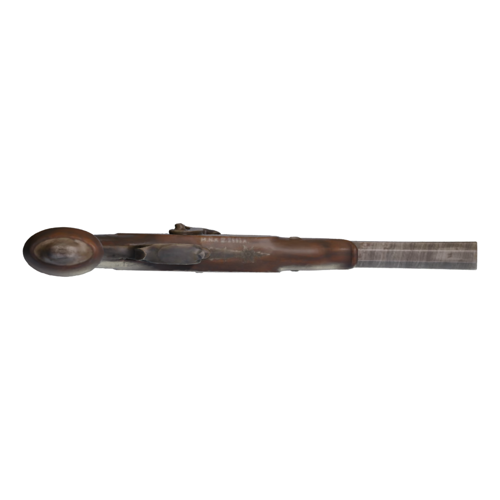 Bottom view of the Dueling Pistol 3D model