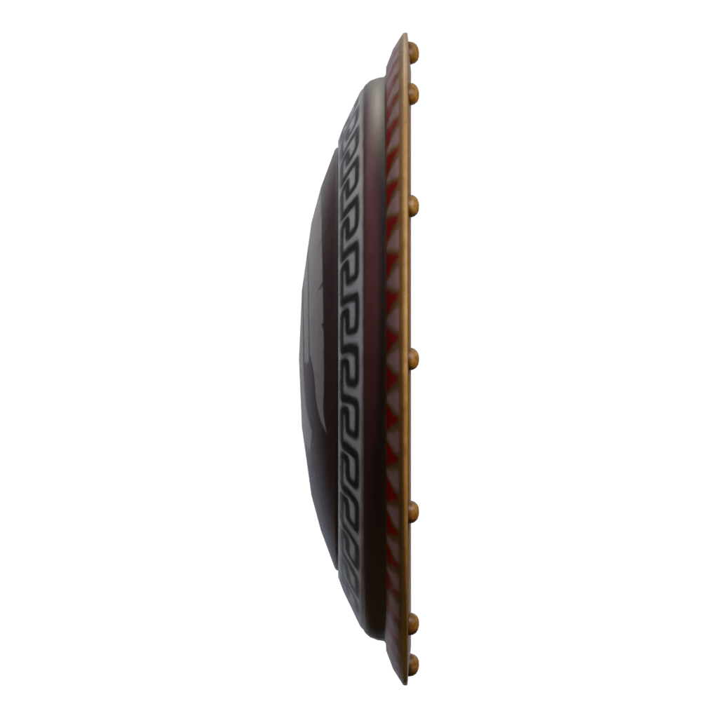 Left view of the Greek Shield 2 3D model