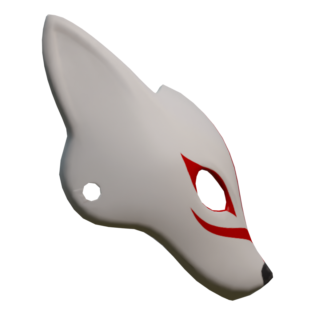 Right view of the Kitsune Mask 3D model