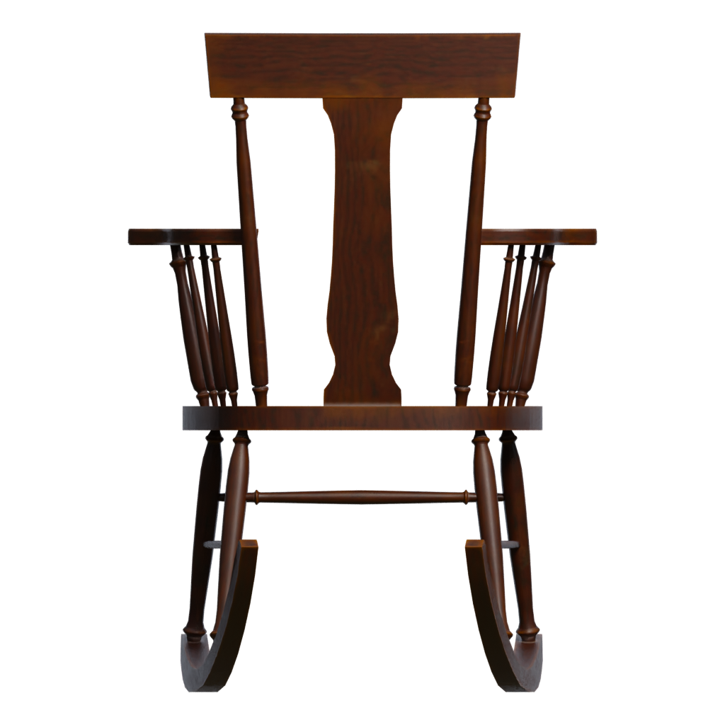 Back view of the Rockingchair 3D model