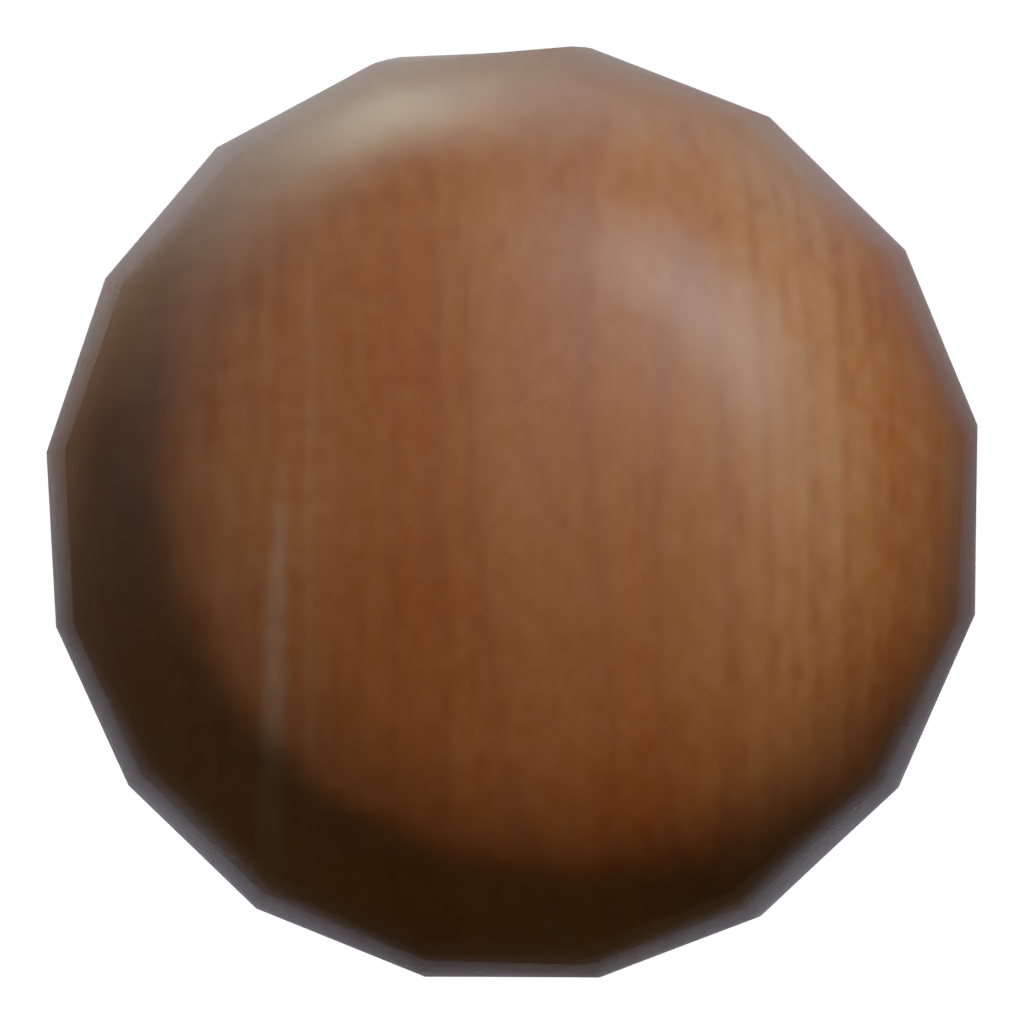 Left view of the Baseball Bat Low Poly Game Ready 3D model