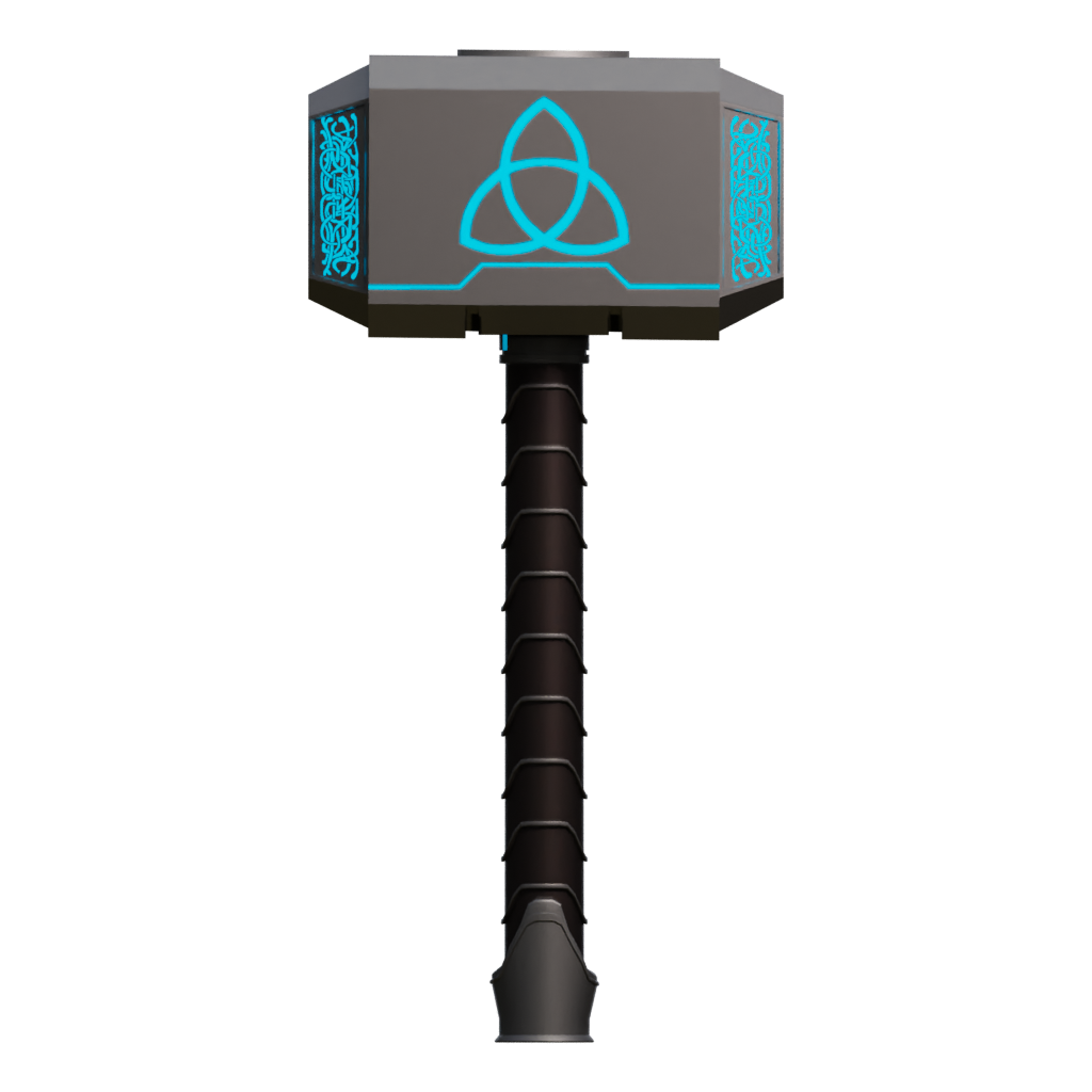 Back view of the Mjolnir 3D model