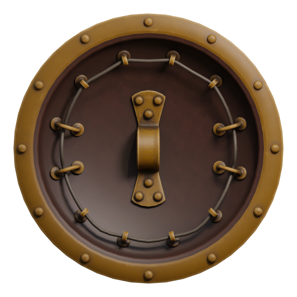 Back view of the Greek Shield 2 3D model
