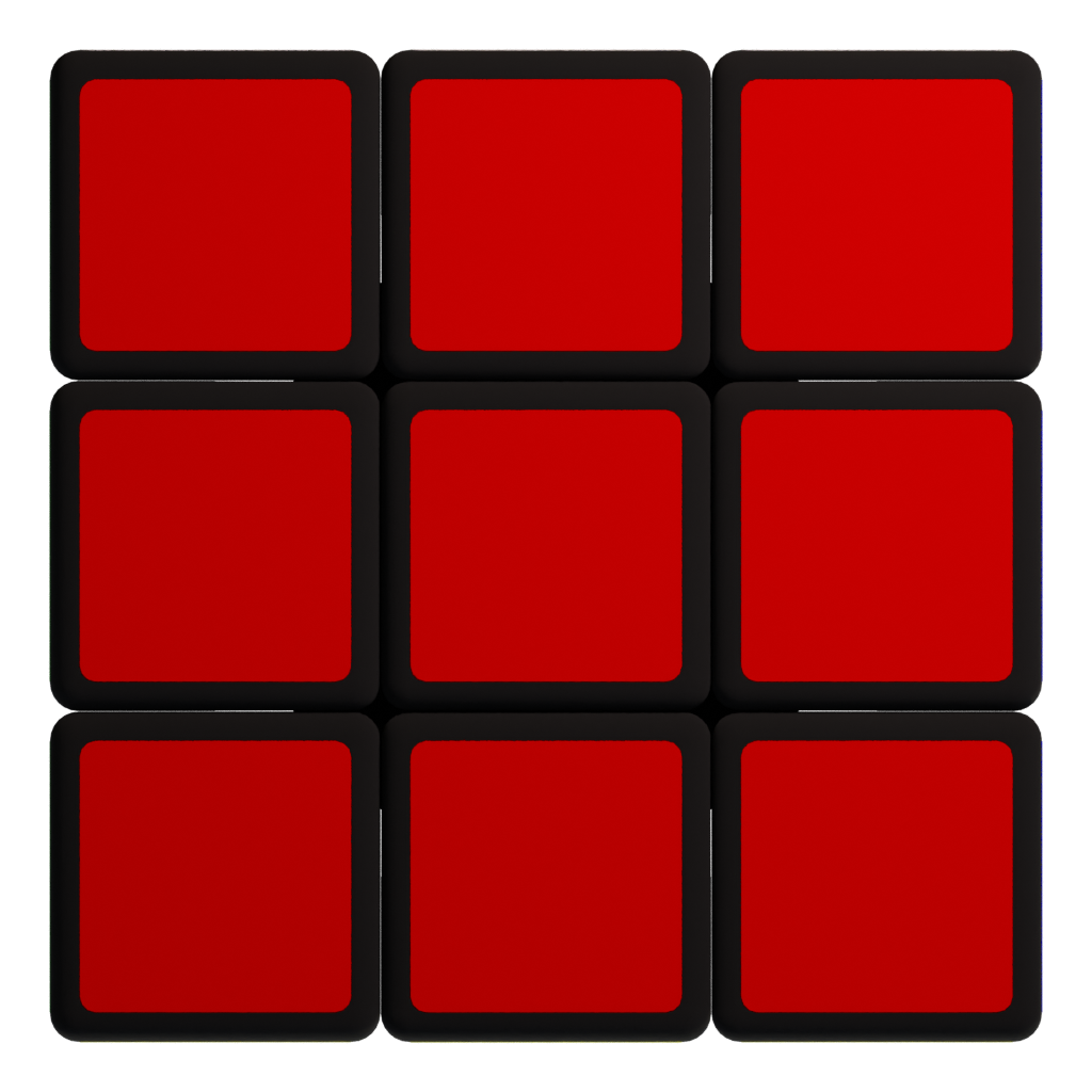 Bottom view of the 3X3 Rubik Cube 3D model