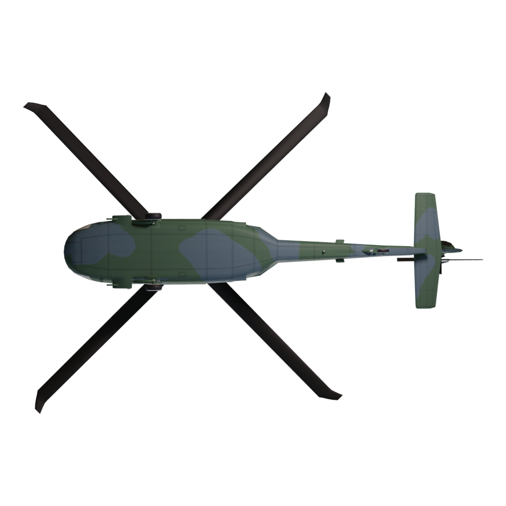 Bottom view of the UH 60 Black Hawk 3D model