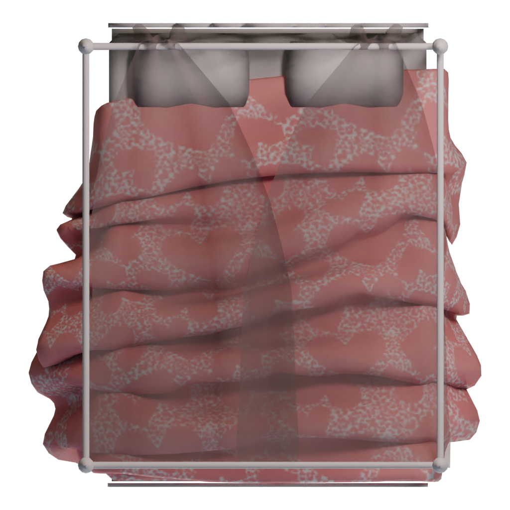 Top view of the Double Bed 3D model