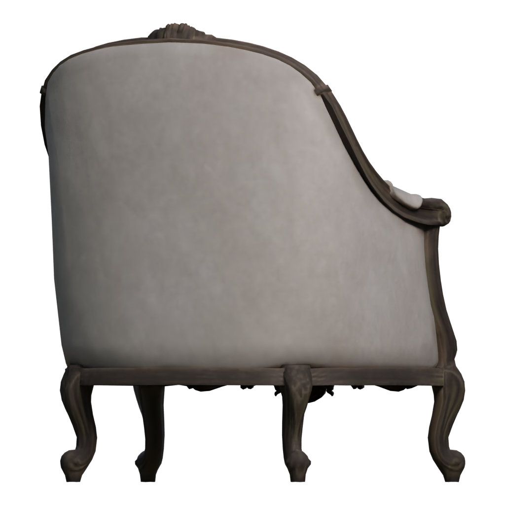 Back view of the Arm Chair 3D model