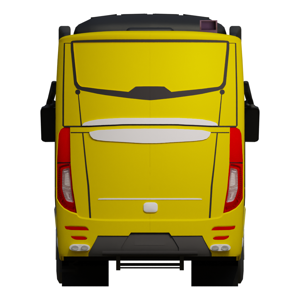 Back view of the Indonesian Bus Ecoline Rahayu Sentosa 3D model