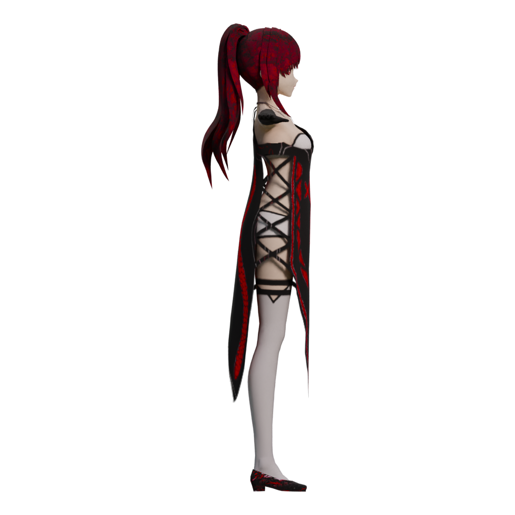 Right view of the Blood Girl Fictional Person 3D model