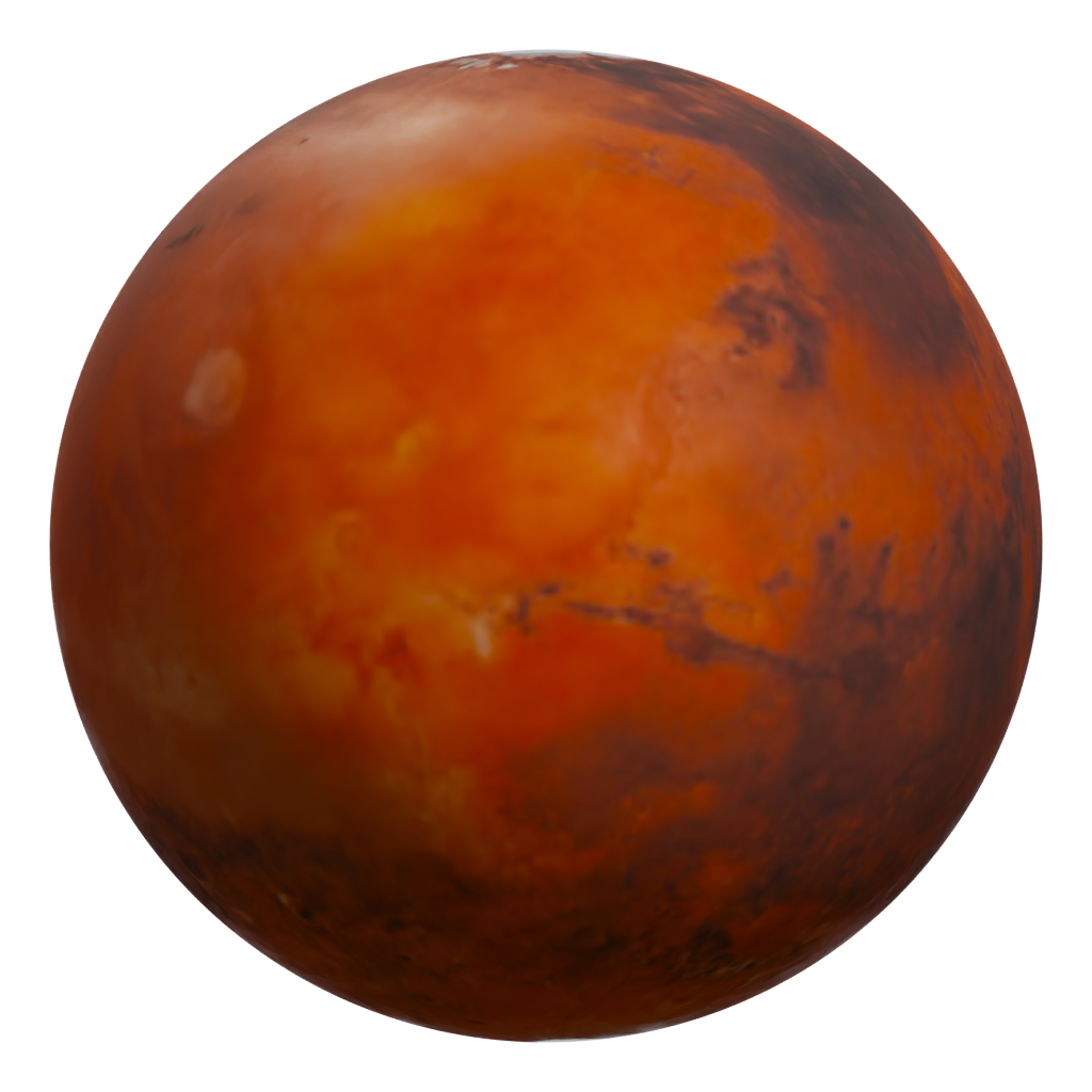 Right view of the Mars Planet With Low Polygons 3D model