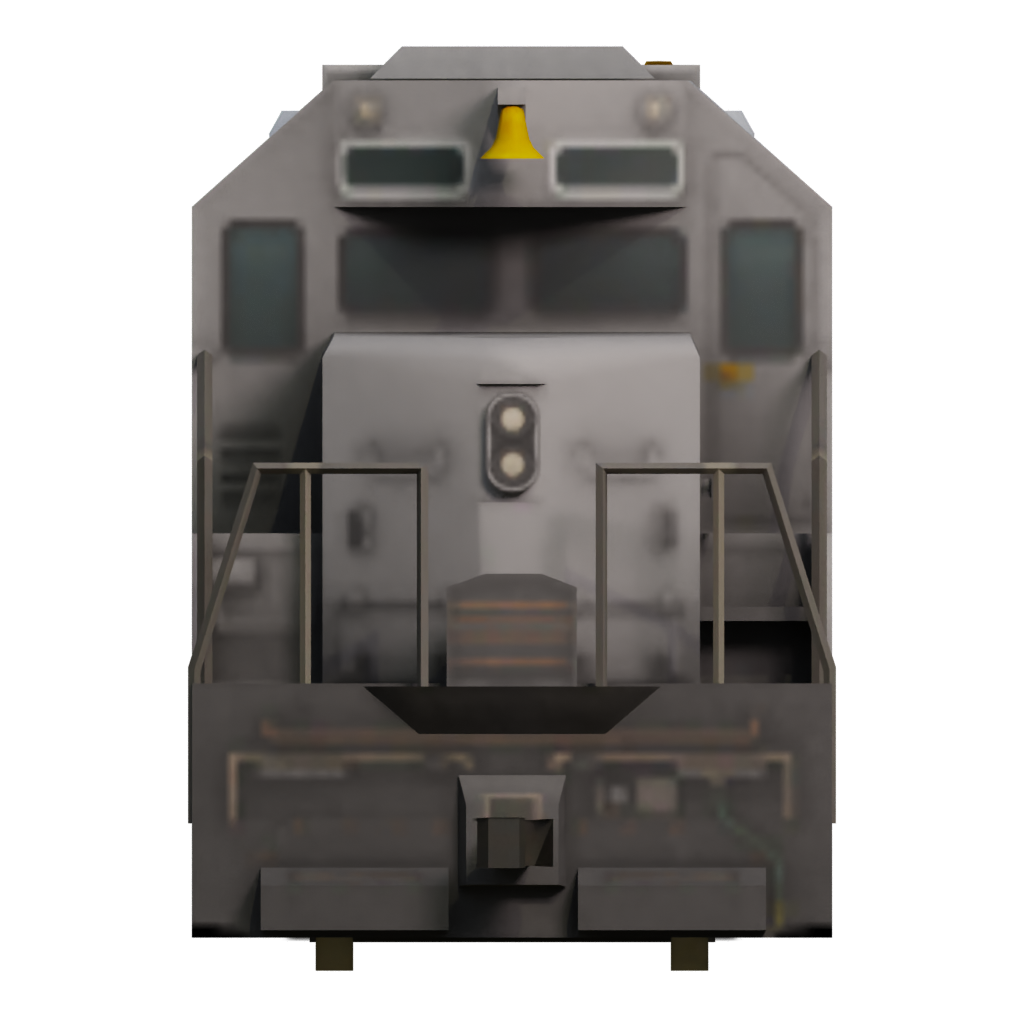 Front view of the Freight Train 3D model