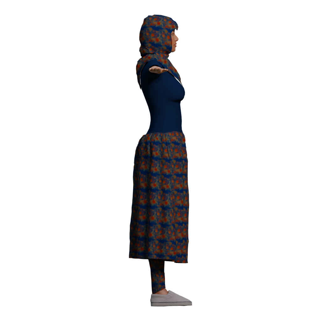 Right view of the Hejab 3D model