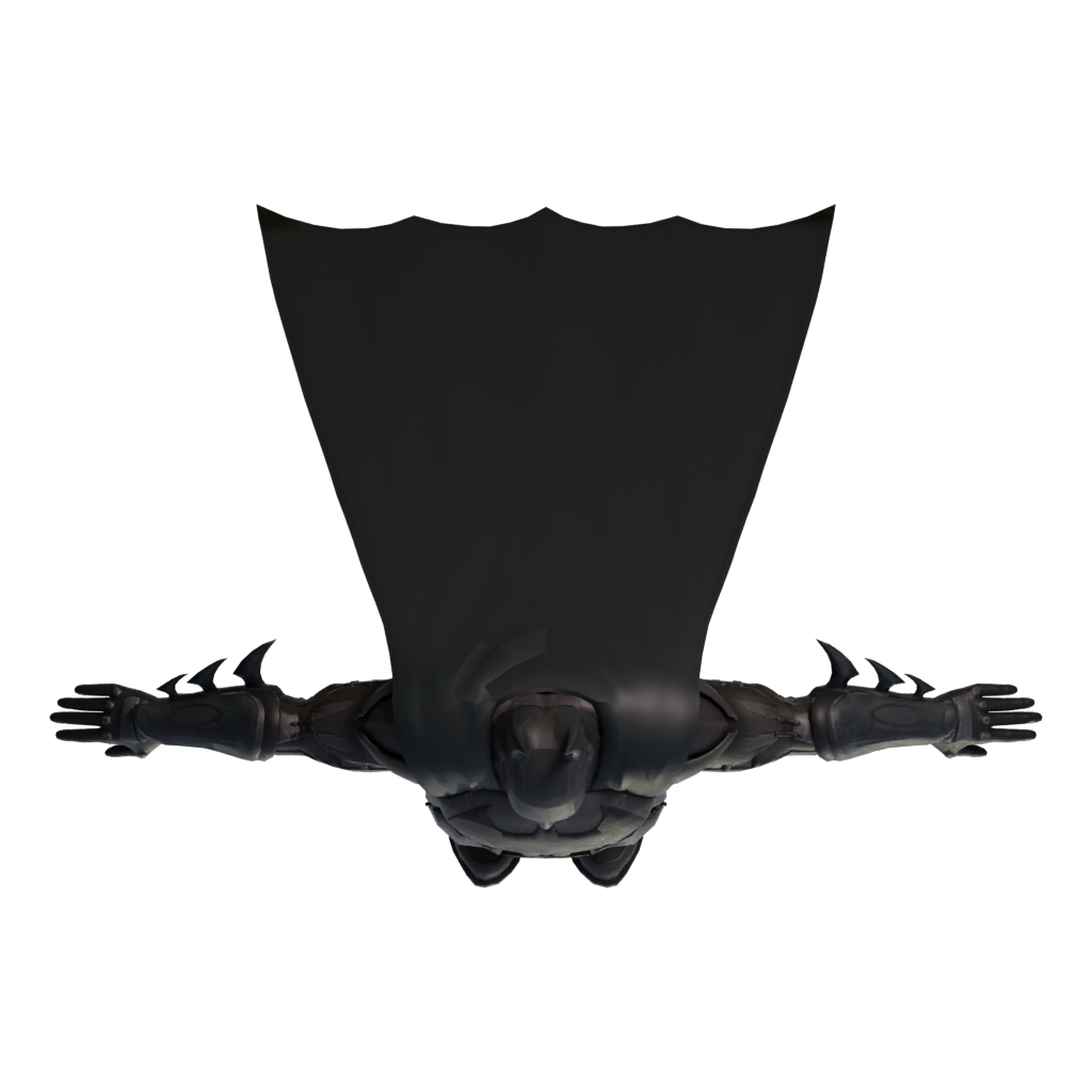 Top view of the Batman Low Poly 3D model
