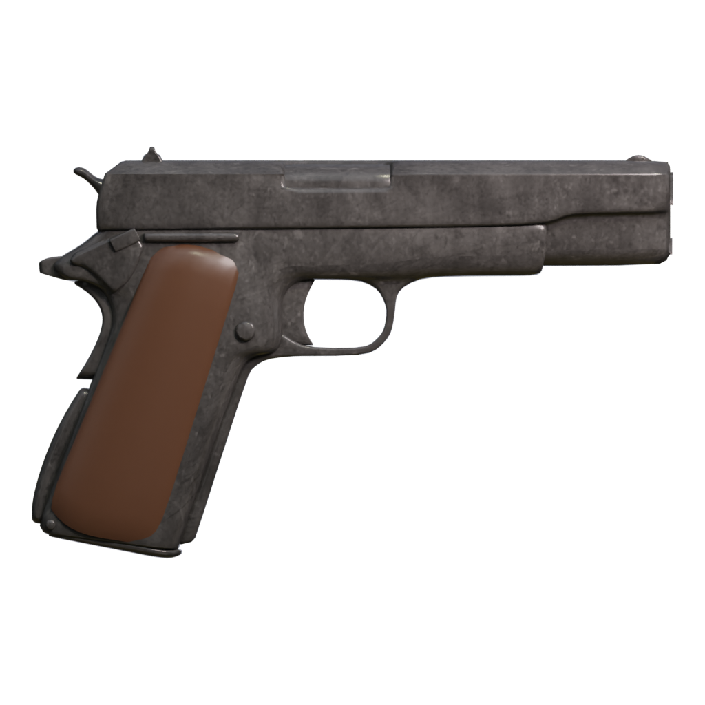 Front view of the Soviet Tokarev 1952 Game Ready Low Poly PBR 3D model