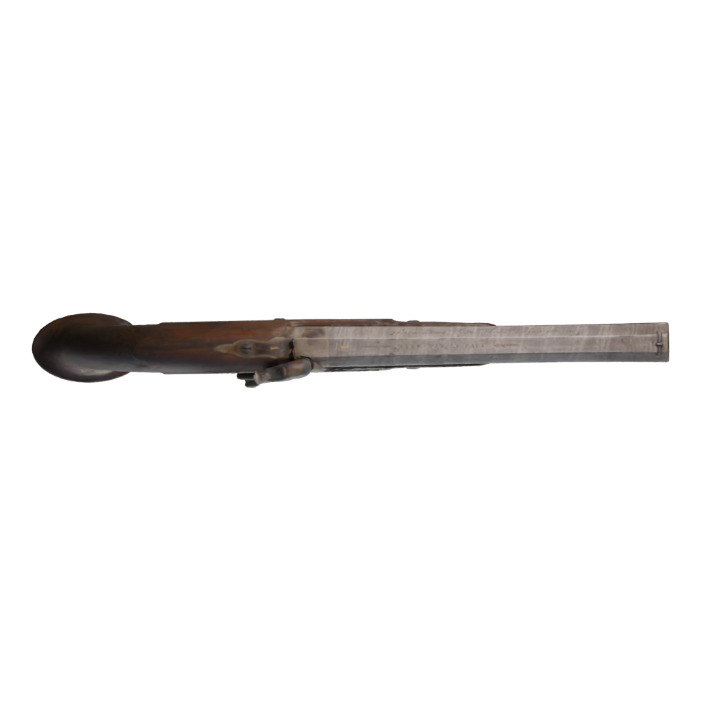 Top view of the Dueling Pistol 3D model