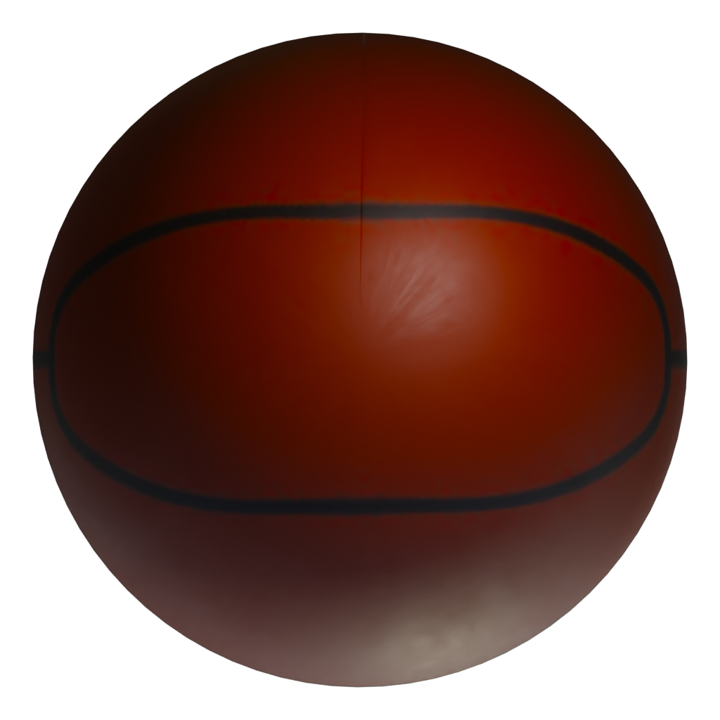 Top view of the Simple Basketball 3D model