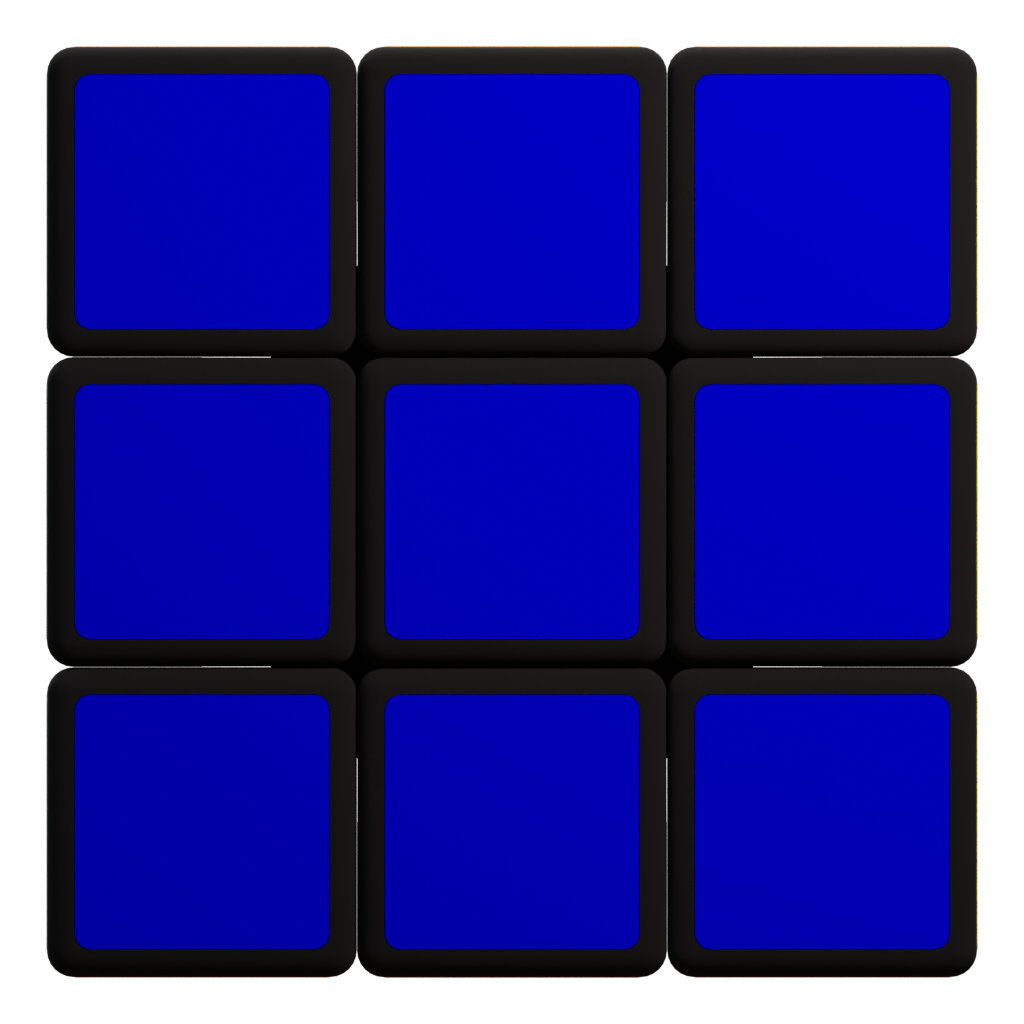 Left view of the 3X3 Rubik Cube 3D model