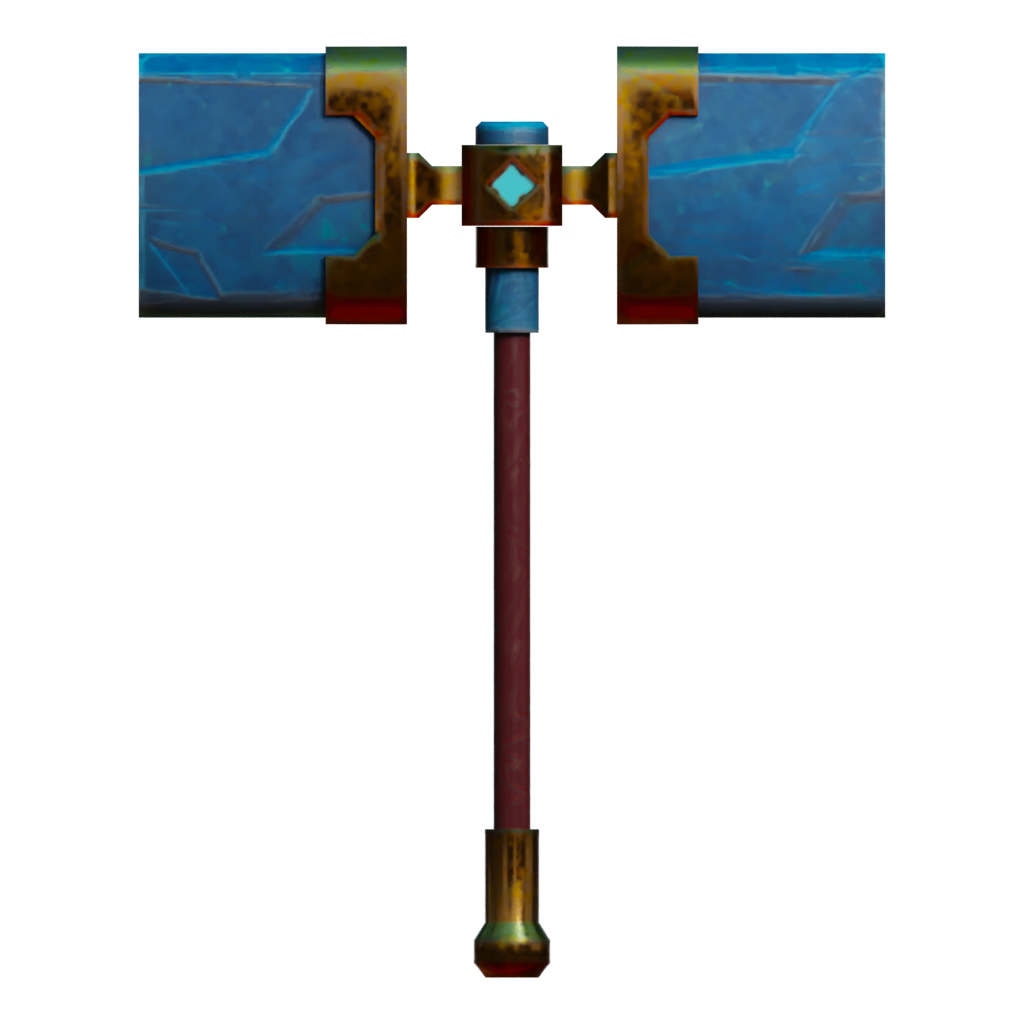 Back view of the Stylized Low Poly Axe Free Low Poly 3D model