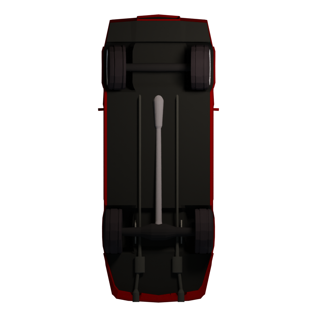 Bottom view of the Starter Car 3D model
