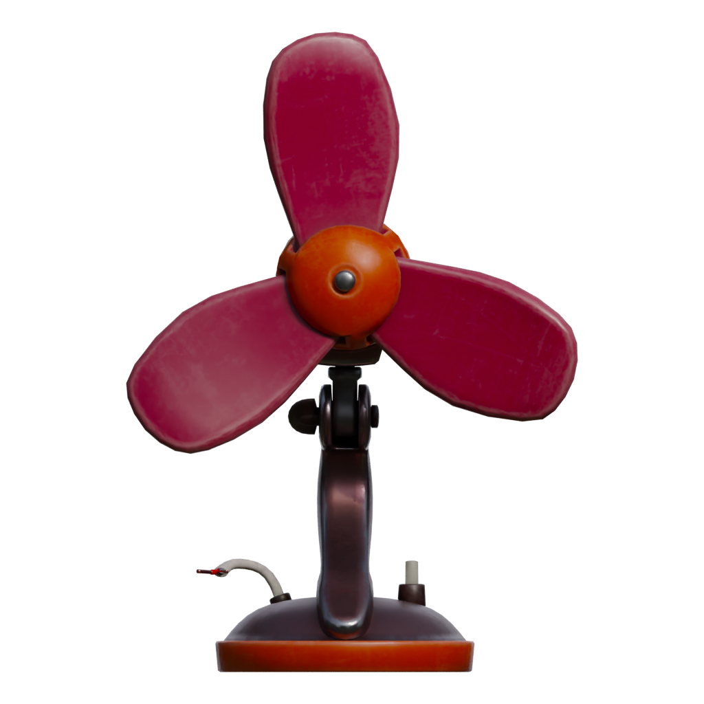Front view of the Retro Fan 3D model