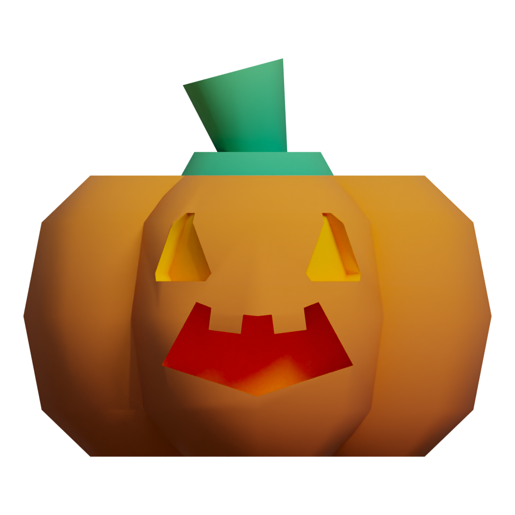 Front view of the Halloween Pumpkin 3D model