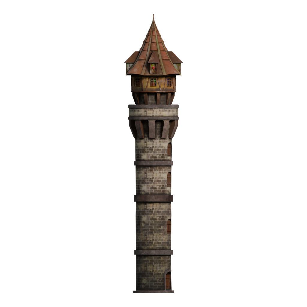 Right view of the Watch Tower 3D model