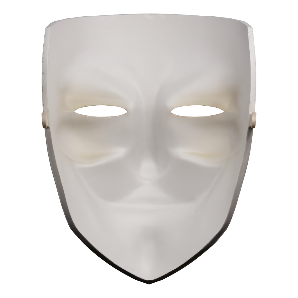 Back view of the Vendetta Mask Guy Fawkes Mask 3D model