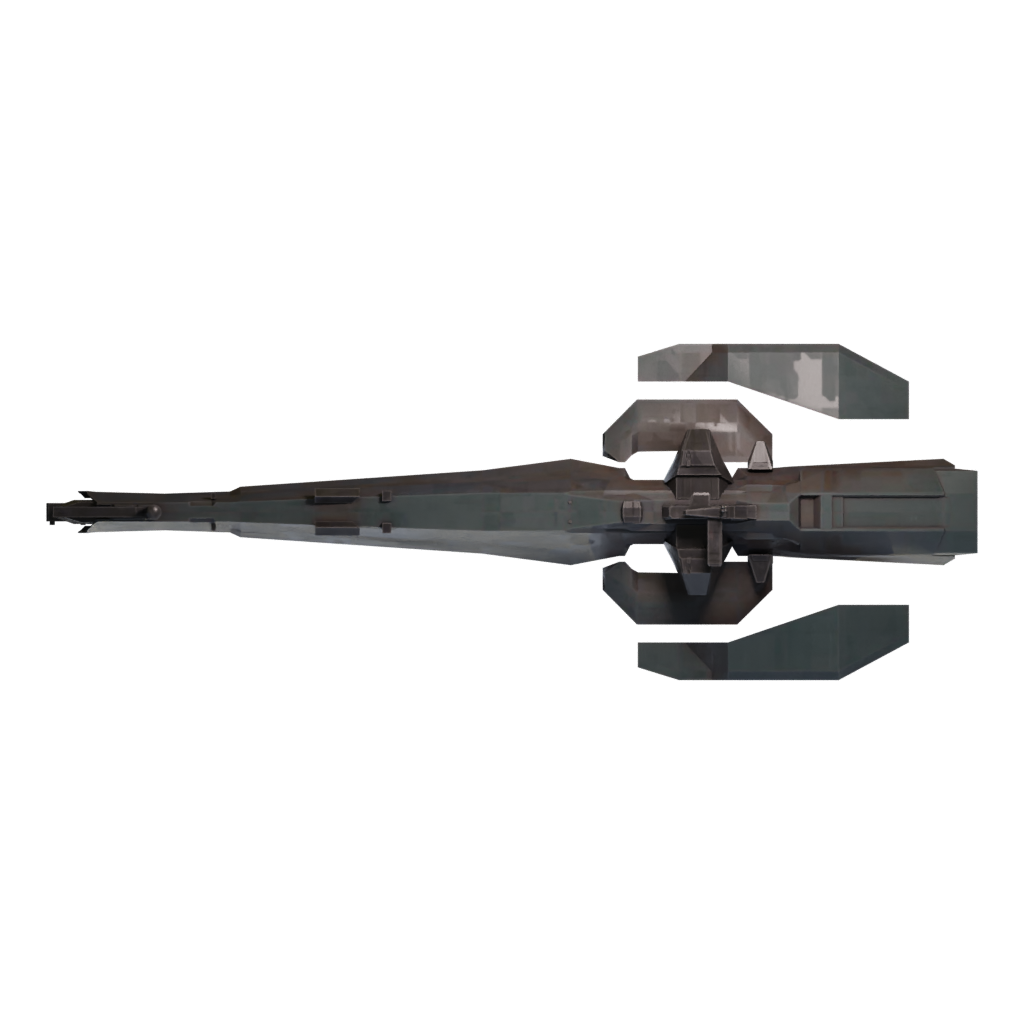 Top view of the Low Poly Spaceship Perun 3D model
