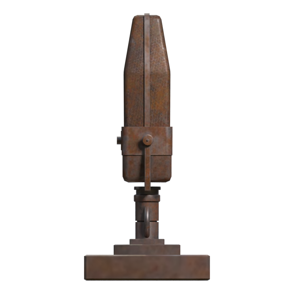Right view of the Vintage Microphone 3D model