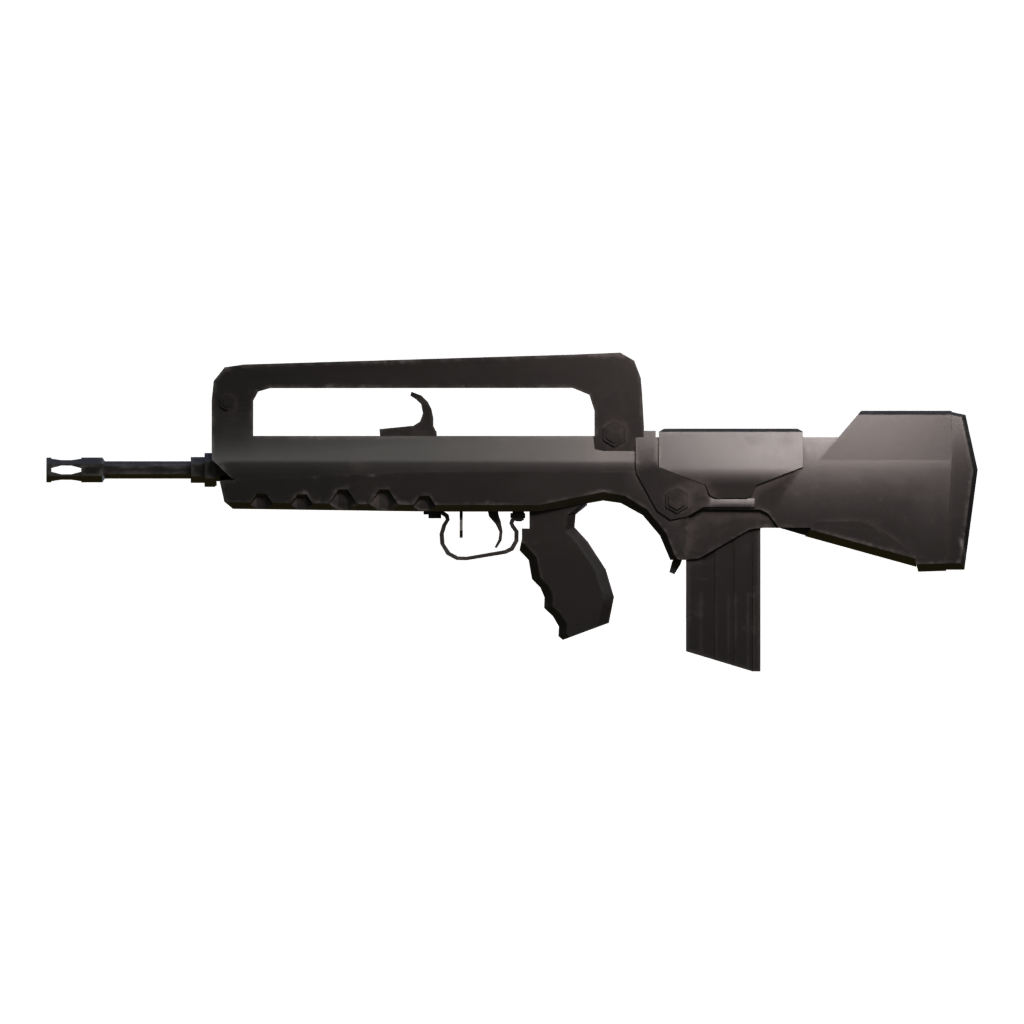 Back view of the FAMAS F1 3D model
