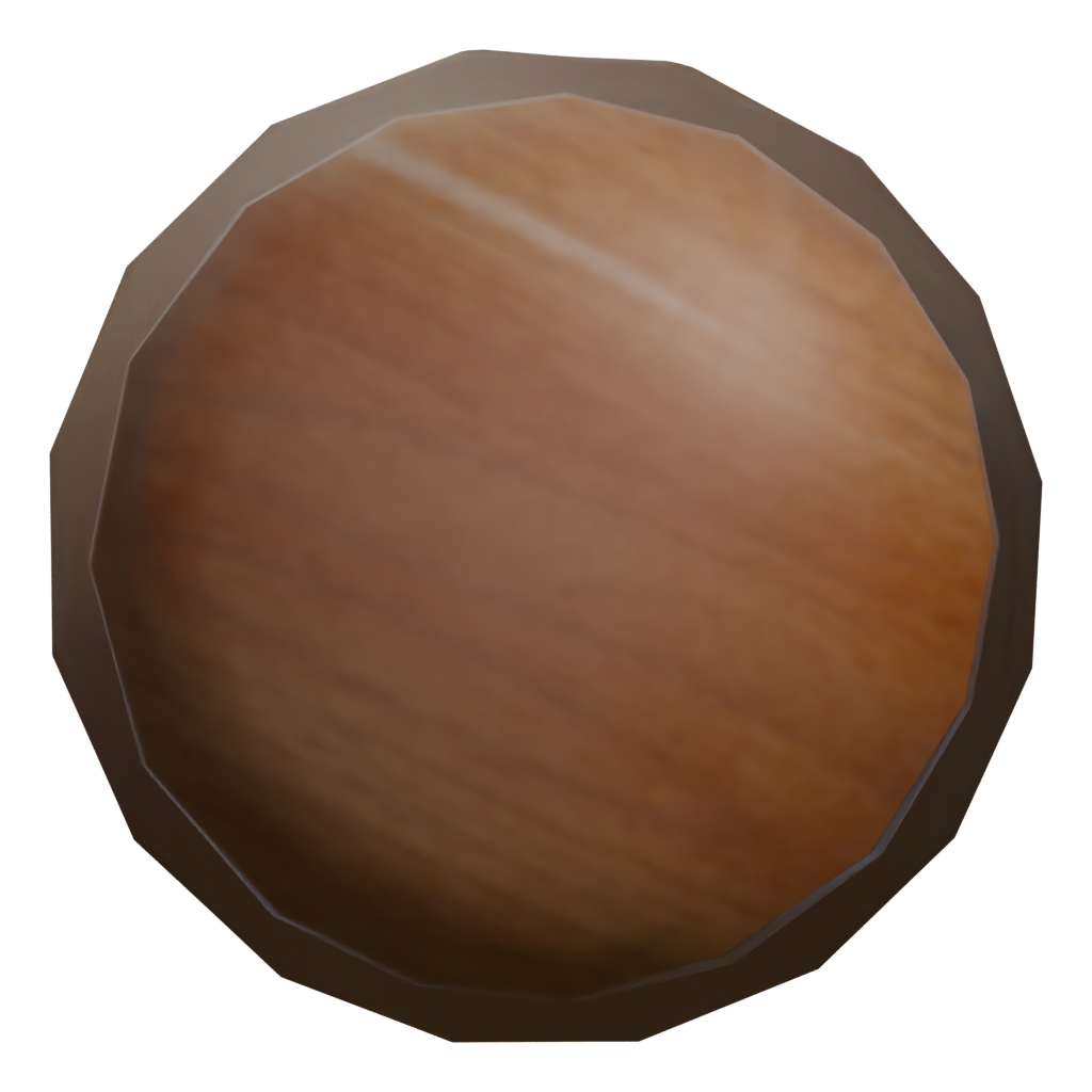 Right view of the Baseball Bat Low Poly Game Ready 3D model