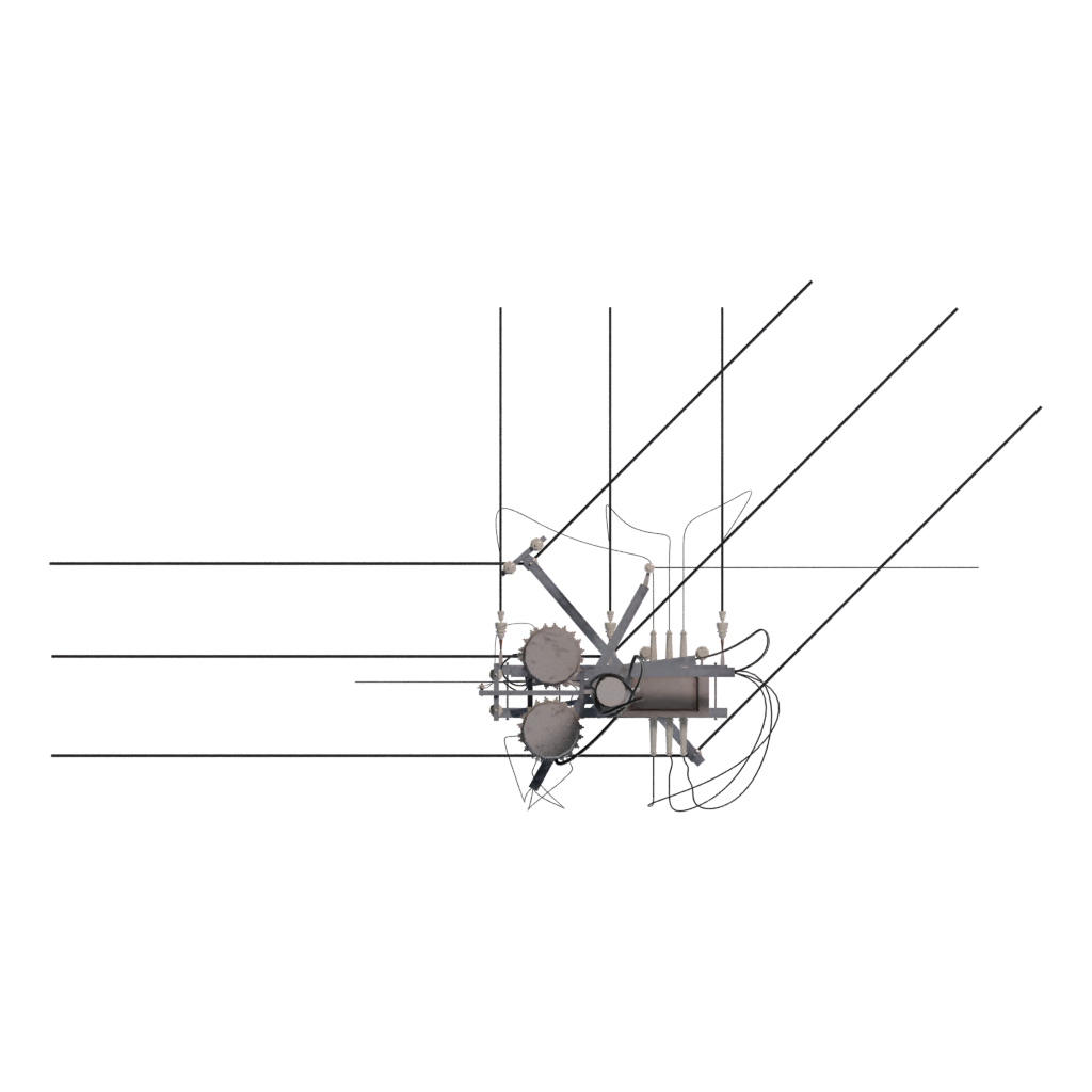 Bottom view of the Low Poly Telephone Pole 3D model