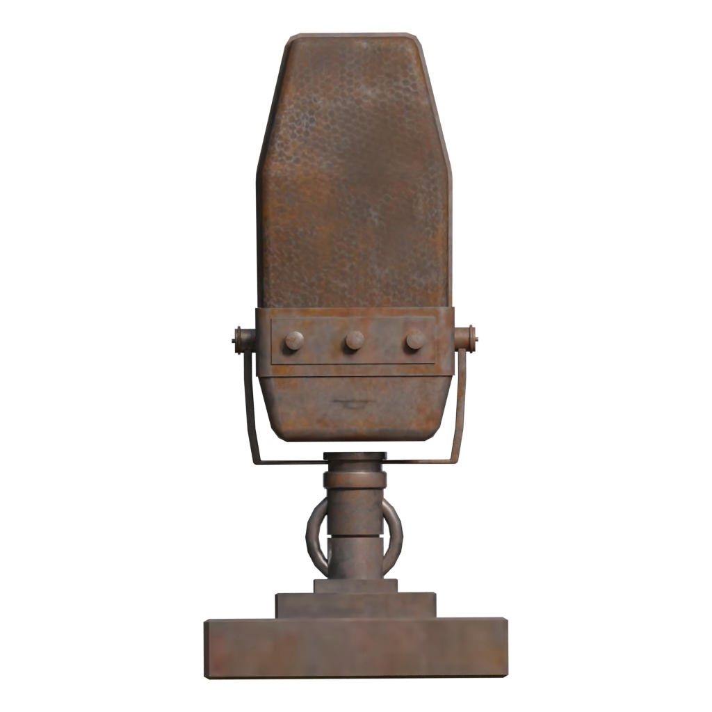 Back view of the Vintage Microphone 3D model