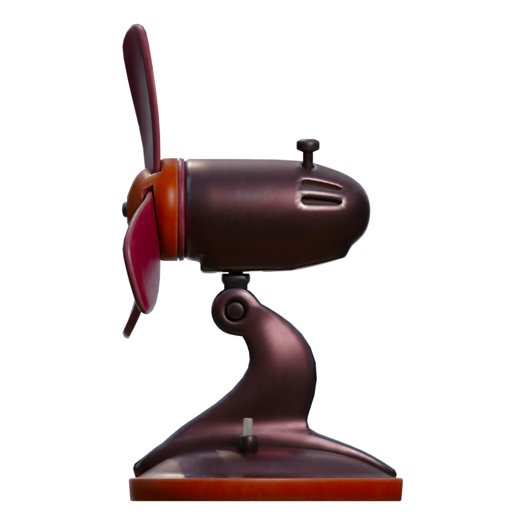 Left view of the Retro Fan 3D model