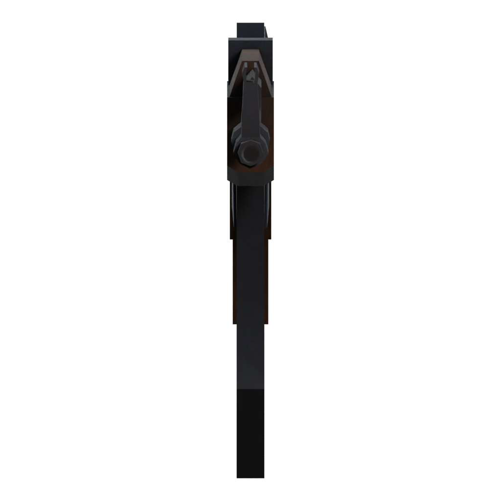 Left view of the AK47 Low Poly 3D model