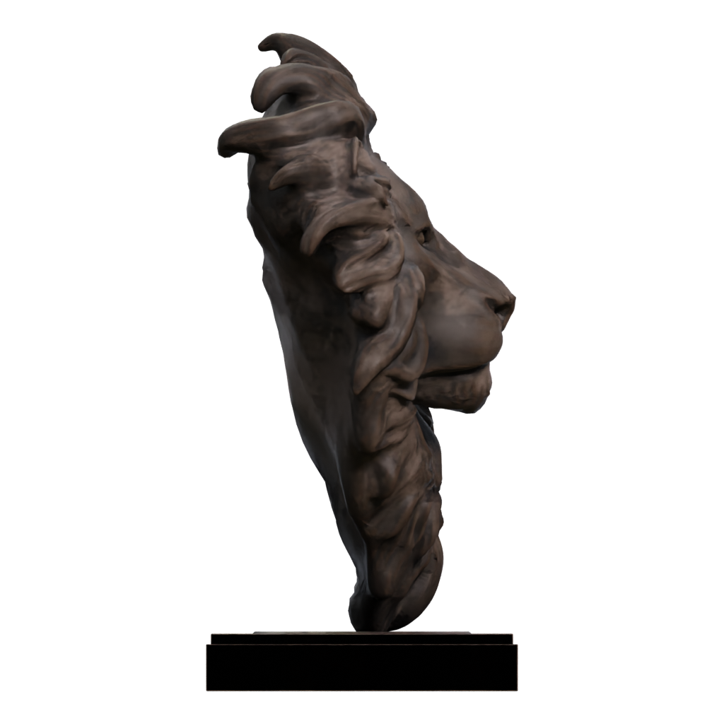 Right view of the Lion Head 3D model