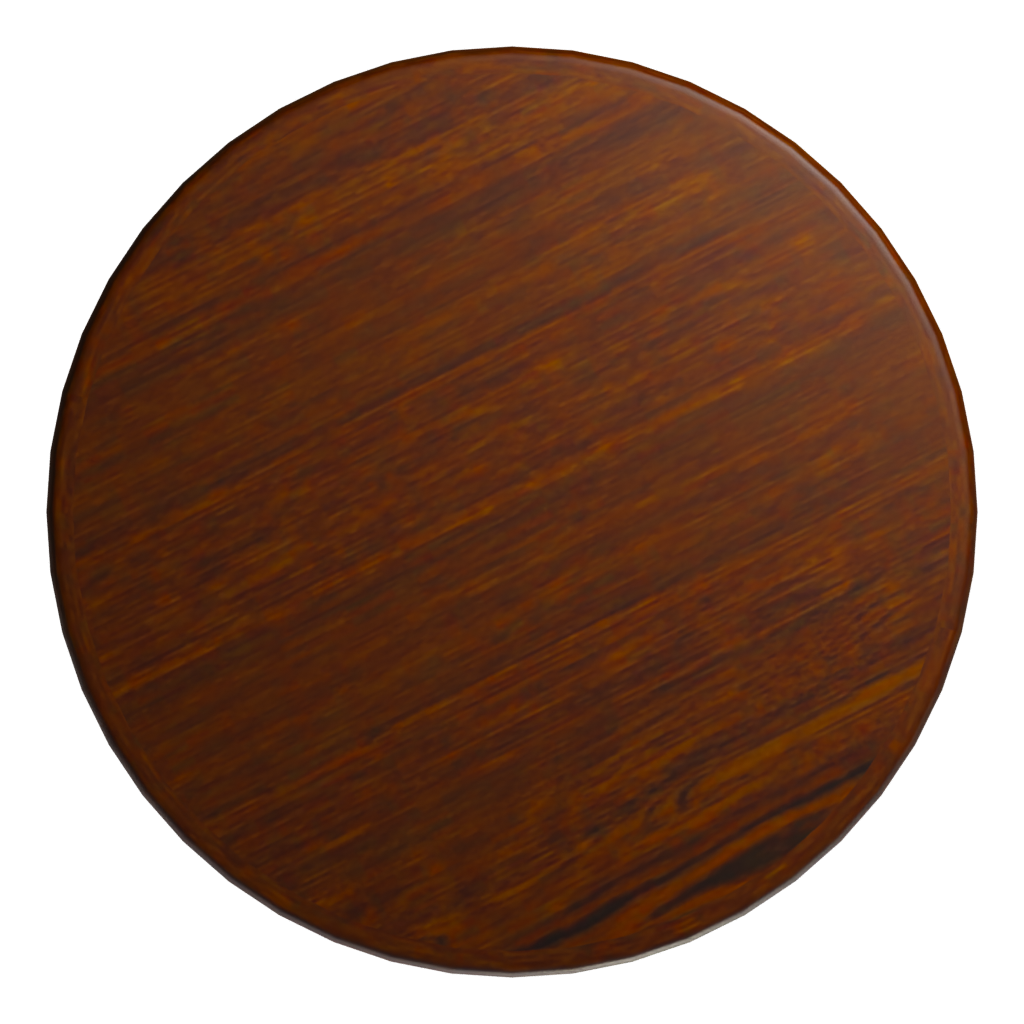 Top view of the Round Wooden Table 3D model