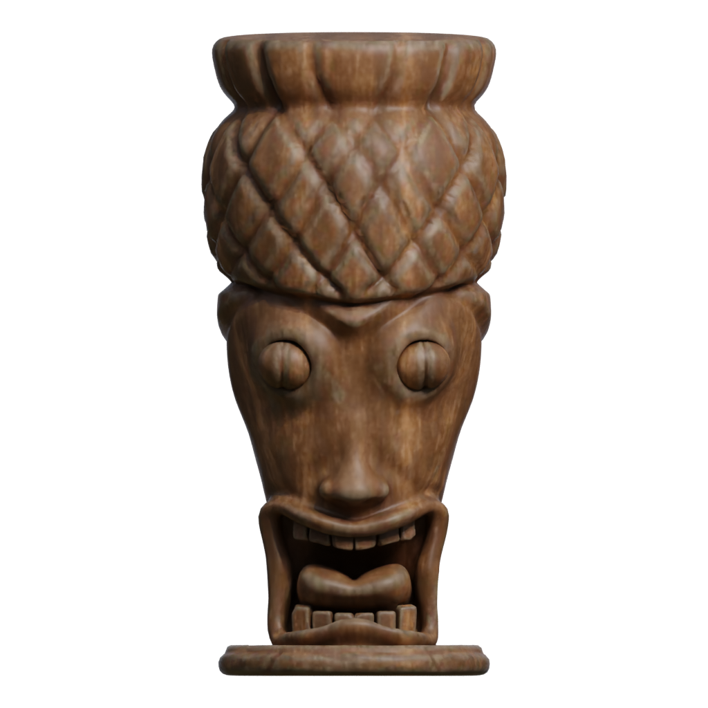 Front view of the Tiki Totem Sculpt 3D model