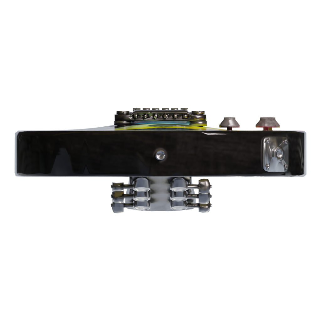 Bottom view of the Guitar Electric 3D model