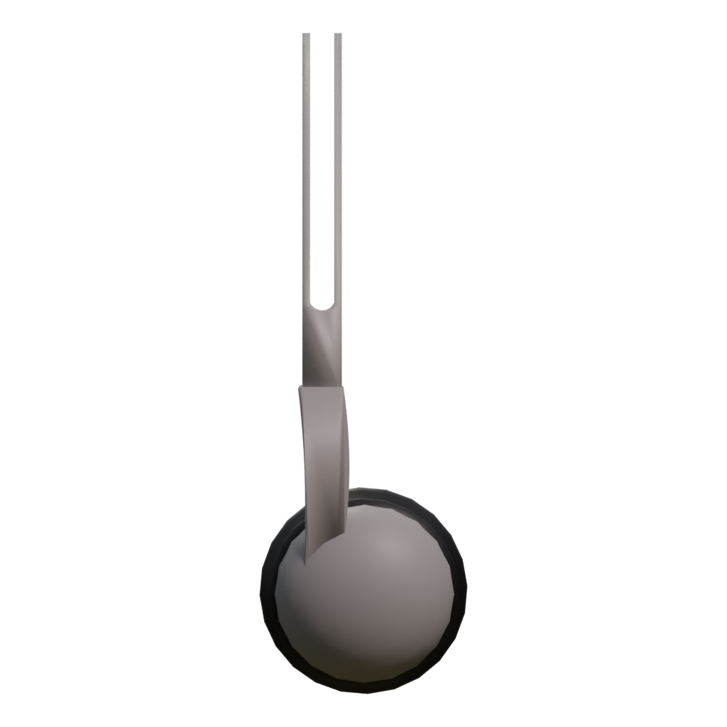 Left view of the Low Polygon Headphone 3D model