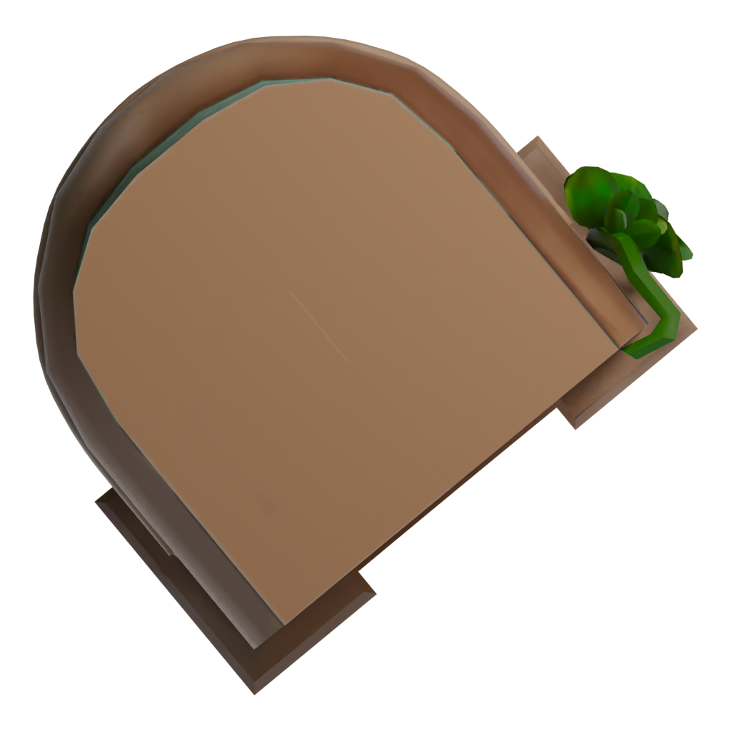 Bottom view of the Gamedeve Environment Low Poly Handpainting Fountain 3D model