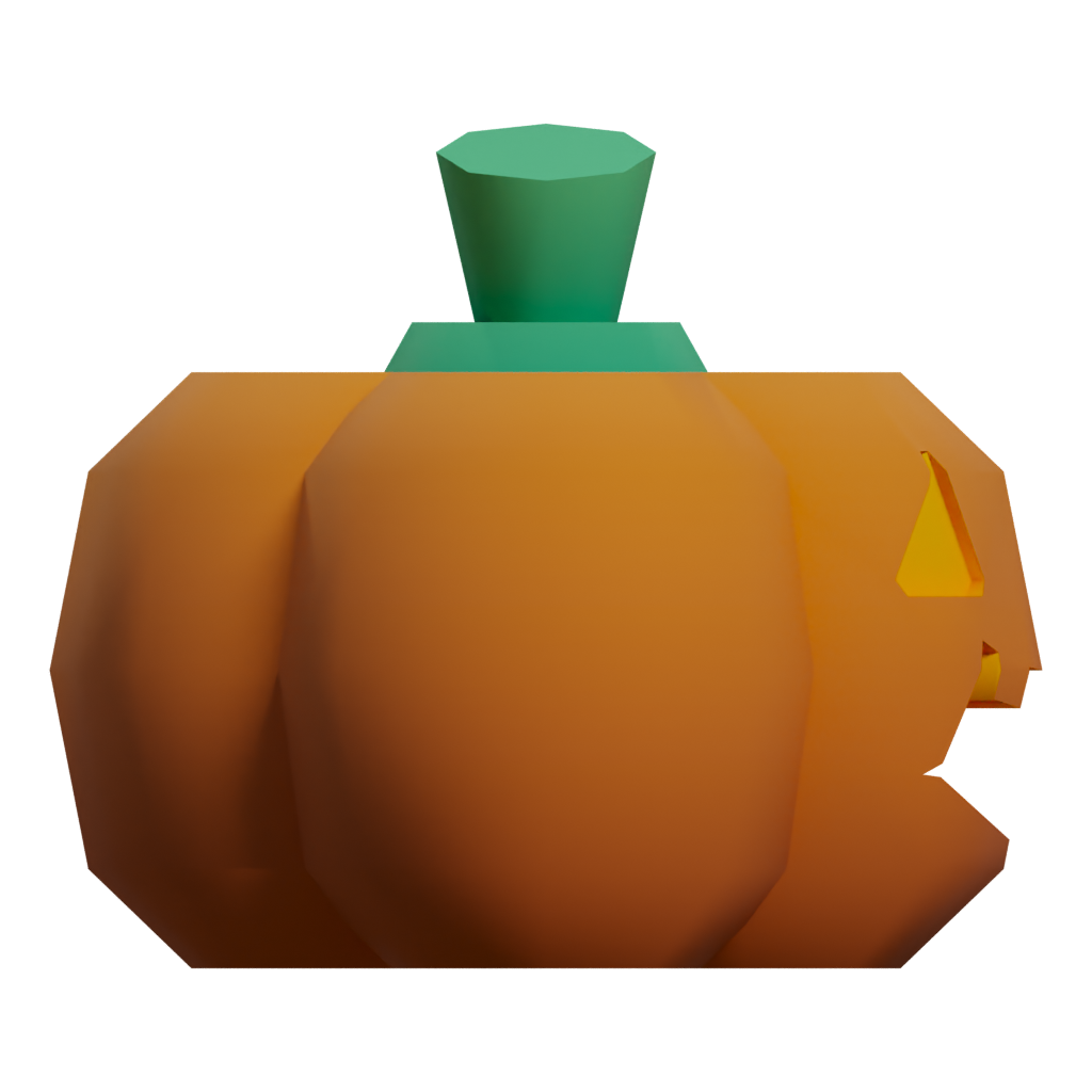 Right view of the Halloween Pumpkin 3D model