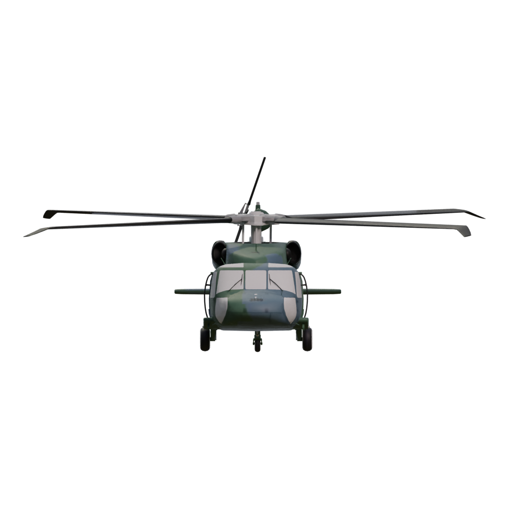 Right view of the UH 60 Black Hawk 3D model