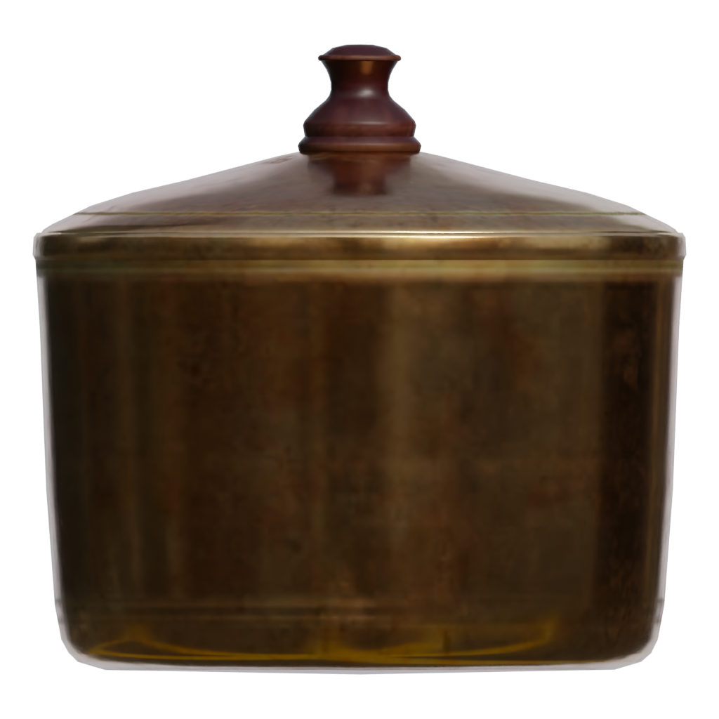 Front view of the Brass Pot 3D model