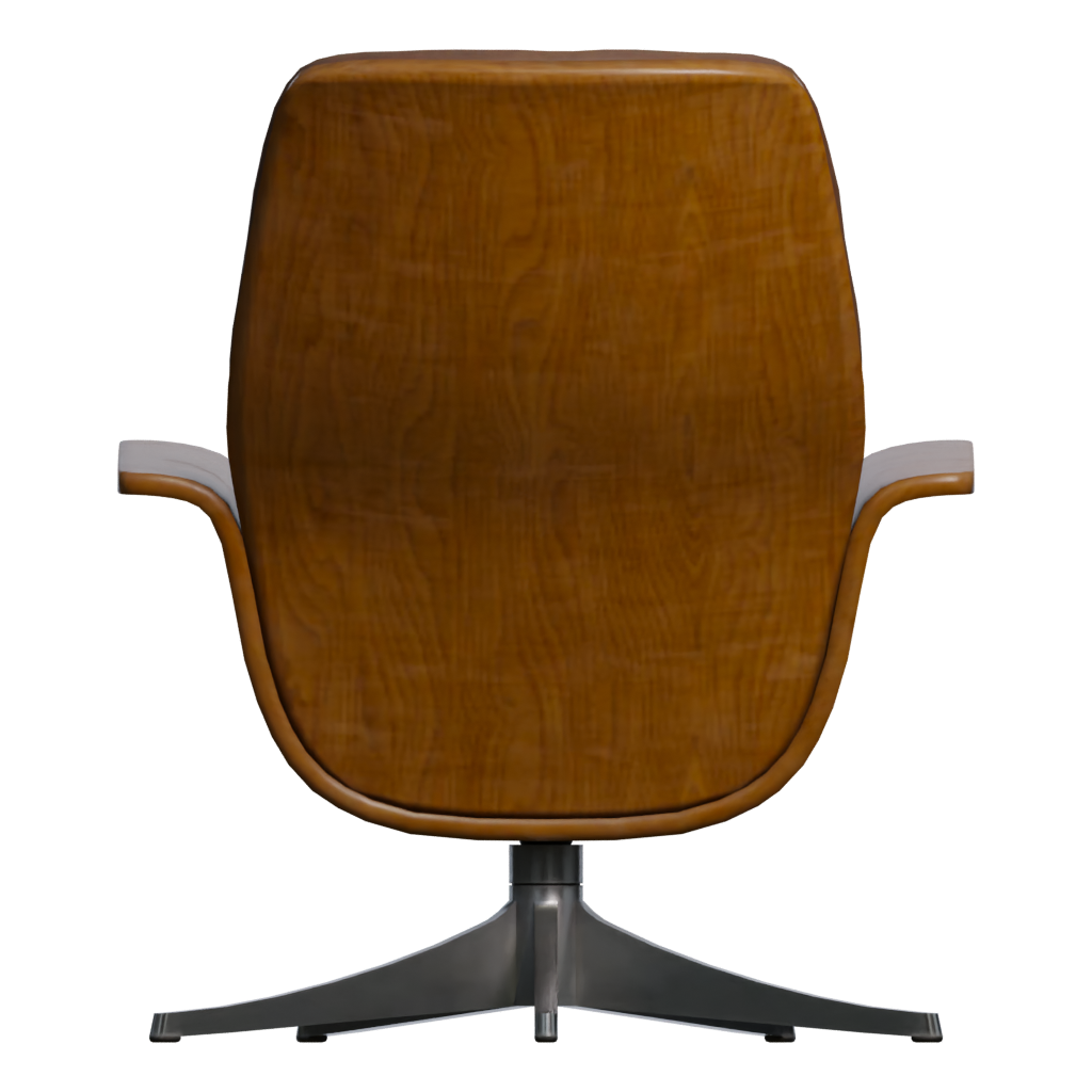 Back view of the Mid Century Lounge Chair 3D model