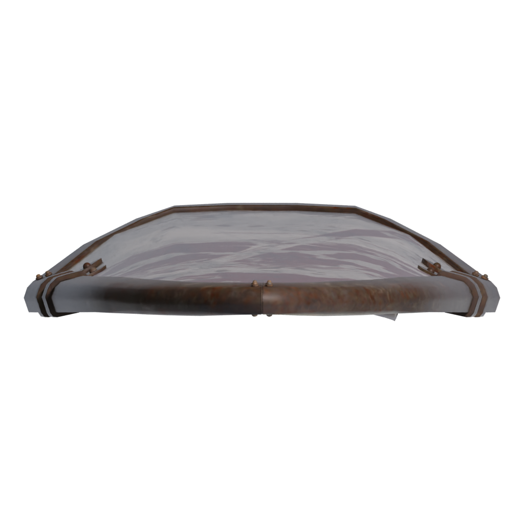 Bottom view of the Kite Shield 3D model